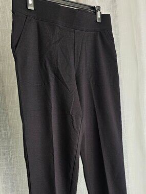 Denim & Co. Petite EasyWear French Terry Ankle Pants Black Size PS NWT